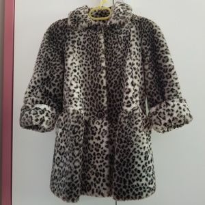 Leopard Print Faux Fur Coat
